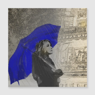 Mulher com guarda-chuva na chuva