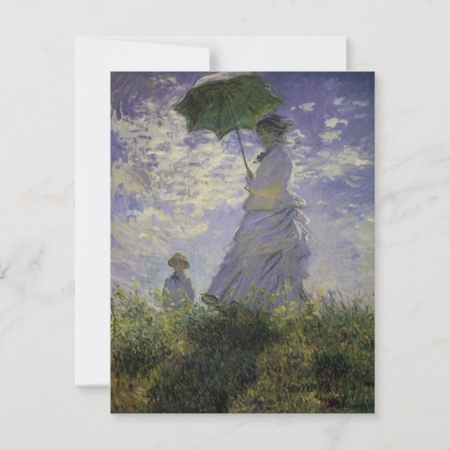 Mulher com Guarda-sol de Claude Monet, Arte Antigo (Frente)