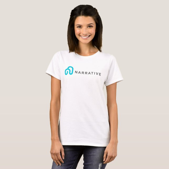 Mulher com NRVE, t-shirt narrativo (Frente Completa)