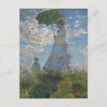 Mulher Com um Guarda-Sol por Claude Monet Cartão P