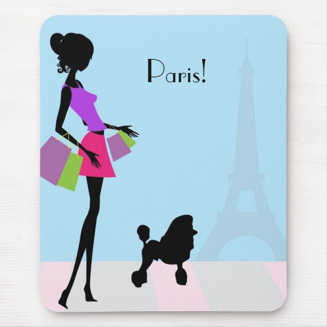 Mulher Comprando em Paris Mouse Pad (Frente)