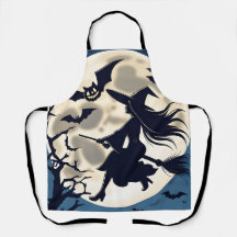 Mulher Cozinha Aprons, Bruxa de Lua Cheia de Hallo
