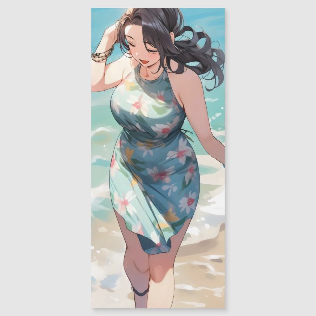 Mulher Curvy na Praia (Frente)