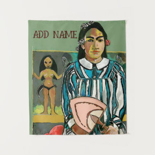 Mulher da Ilha, adicionar texto, Tapeçaria