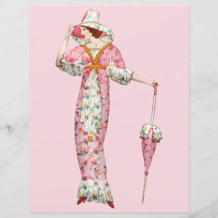 Mulher da Vintage de 1900 com guarda-chuva