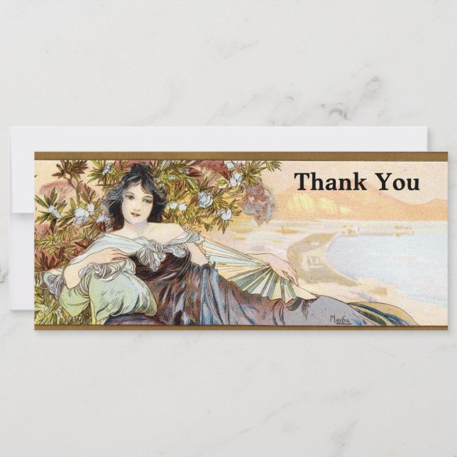 Mulher de Arte Nouveau por Alphonse Mucha Modelo (Frente)