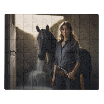Mulher de Fantasia Sombria e Cachoeira do Cavalo P