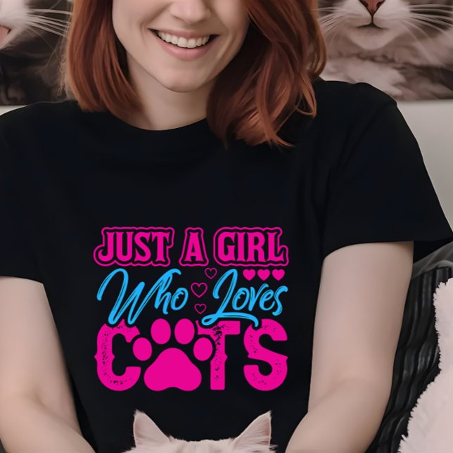 Mulher de gato camisa mulheres, garota que ama gat (Criador carregado)