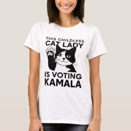Mulher de gatos infantis está votando camiseta kam