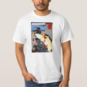 Mulher de Kuniyoshi com um t-shirt do gato