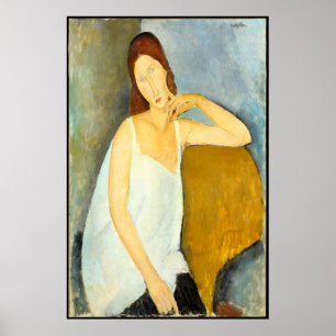 Mulher de Modigliani com Cabelo Vermelho Impressão