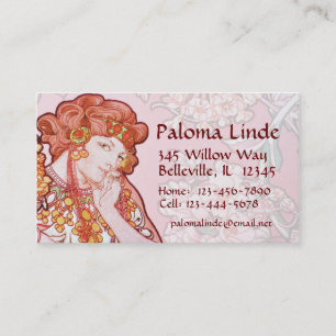 Mulher de Nouveau da arte de Mucha & cartões de