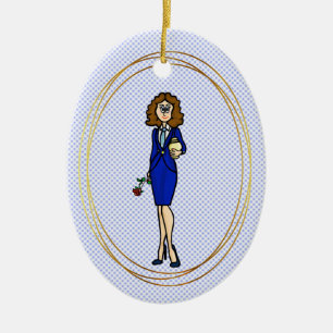 Mulher Diretor Funeral Segurando Ornamento Urn