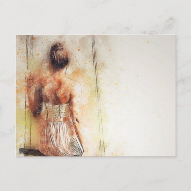 Mulher do cartão postal Vintage (Frente)