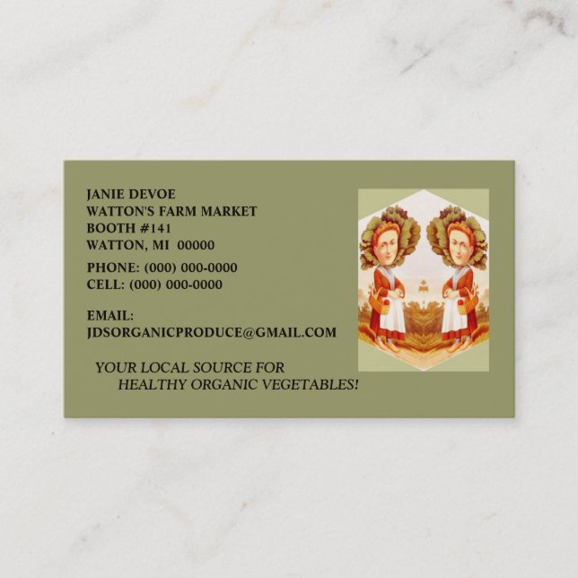 MULHER do REMENDO de COUVE com os CARTÕES DE (Frente)