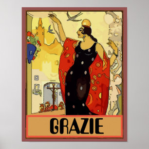 Mulher e vinho italianos, Vino Poster