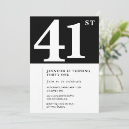 Mulher Elegante 41 rua convite de aniversário Chic