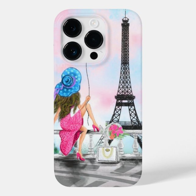 Mulher Em Paris Eiffel Tower Painting Modern (Verso)
