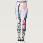 Mulher Em Paris, Leggings Torre Eiffel<br><div class="desc">Leggings com Mulher Bonito com Balão de Coração Rosa - Eu Amo Paris - Torre Eiffle - Desenho Romântico - Escolha / Adicione seu Texto / Fonte / Cor Único - Faça seu presente especial - Redimensione e mova ou remova e adicione elementos - Imagem / texto com ferramenta de...</div>