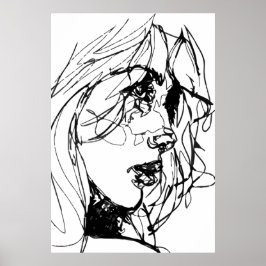 MULHER EM POSTER PRETO E BRANCO