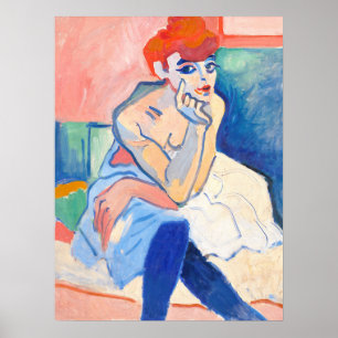 Mulher em uma Camisa Andre Derain Impressão de Art