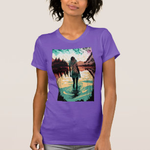 Mulher em uma Camisa Psiquedélica do Lago Trippy