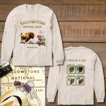 Mulher engraçada de carro tira foto Camisa Bison