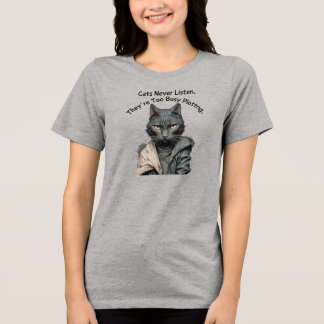 Mulher Escritora Camisa de Gato