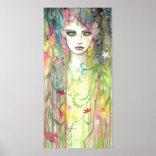 Mulher Fada do Jardim Poster de Arte Pop Abstrata