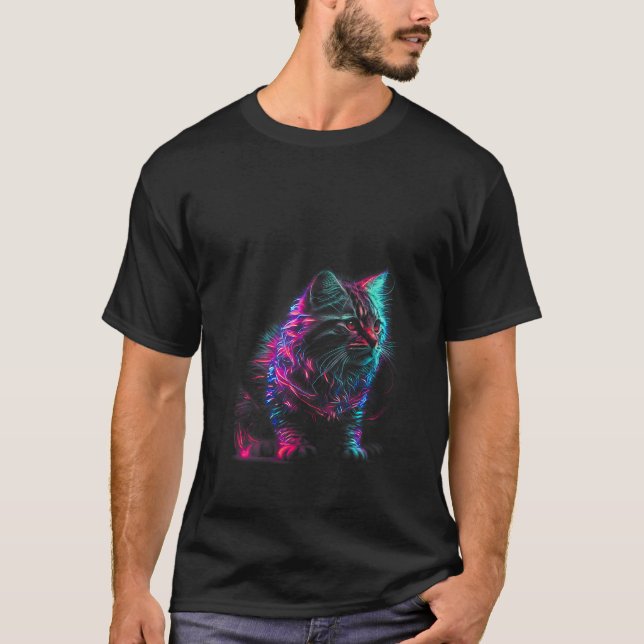 Mulher Fantasma Leve Ghost Cat V Pescoço T Camisa (Frente)