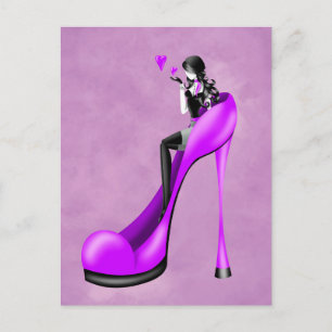 Mulher Fashion em Stiletto  Cartão Postal
