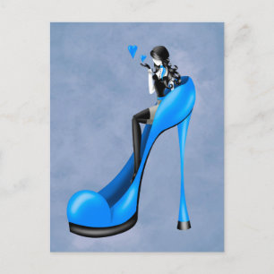 Mulher Fashion em Stiletto Cartão Postal