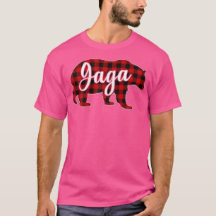 Mulher Gaga Bear Camisa Natal Família de Xadrezes 