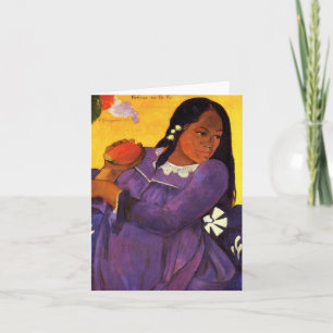 Mulher Gauguin Com Cartão De Nota De Manga