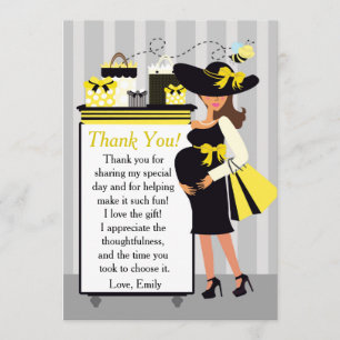 Mulher gravida dos cartões de agradecimentos do