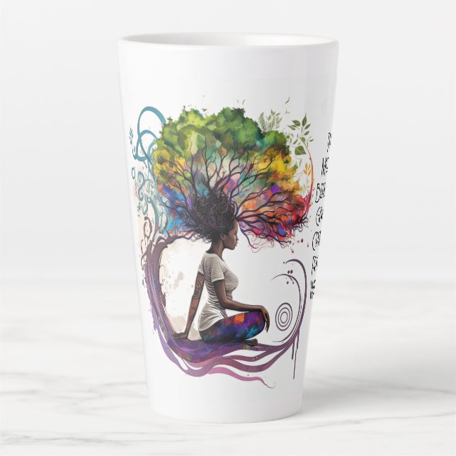 Mulher Inspirada Criada Dentro Da Caneca Latte (Frente)