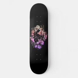 Mulher japonesa dançando flores no skate Deck