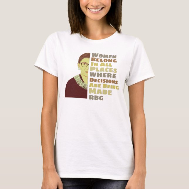 mulher Juiz Ruth Bader T-Shirt (Frente)