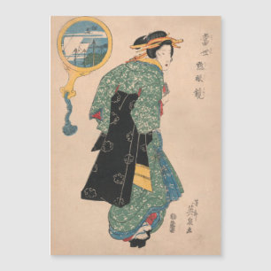 Mulher Kimono japonesa: Ukiyo-e Woodblock Impressã
