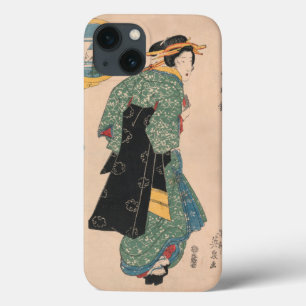 Mulher Kimono japonesa: Ukiyo-e Woodblock Impressã