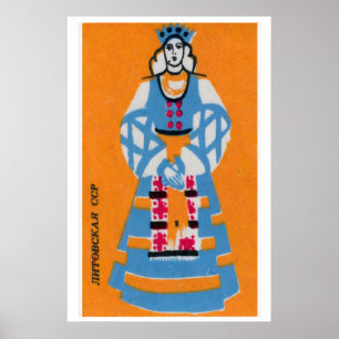 Mulher Lituana - Impressão Caixa de Fósforos - Est