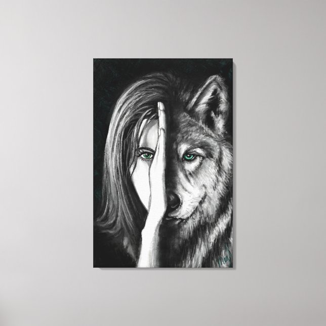 Mulher Loba - Impressão em Tela de Emoção - Arte d (Frente)