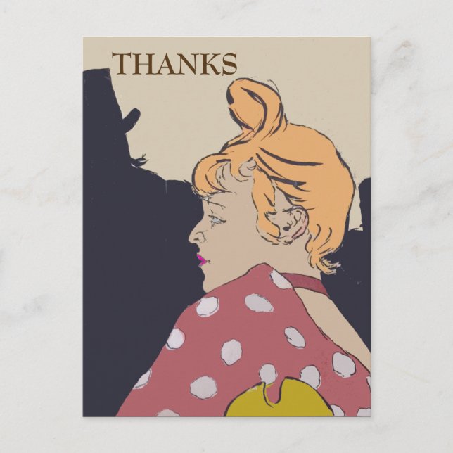 Mulher Loira, Obrigado, mudar texto Cartão postal (Frente)