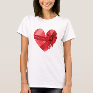 Mulher Meninas Namorados T-Shirt Vermelho Amor