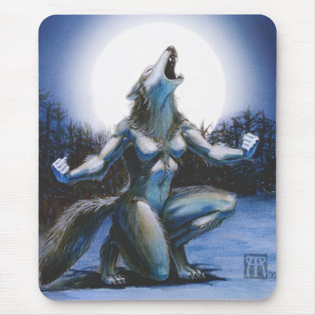 Mulher Mousepad do homem-lobo (Frente)
