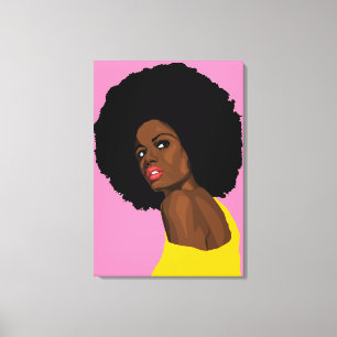 MULHER NEGRA APROXIMADA DE IMPRESSÃO ARTE CANVAS