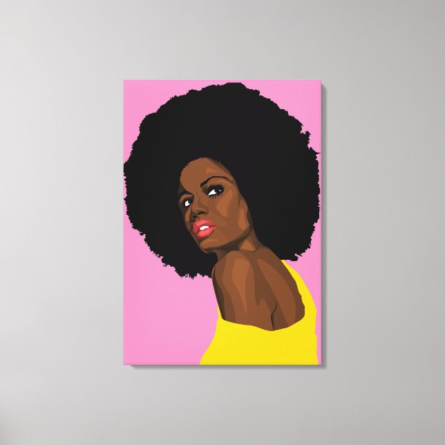 MULHER NEGRA APROXIMADA DE IMPRESSÃO ARTE CANVAS (Frente)