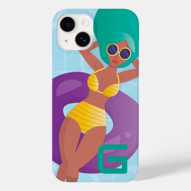 Mulher Negra em Piscina, Sua Inicial (Verso)