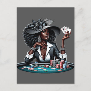 Mulher Negra Jogo Cartões Casino Cartões Poker Art