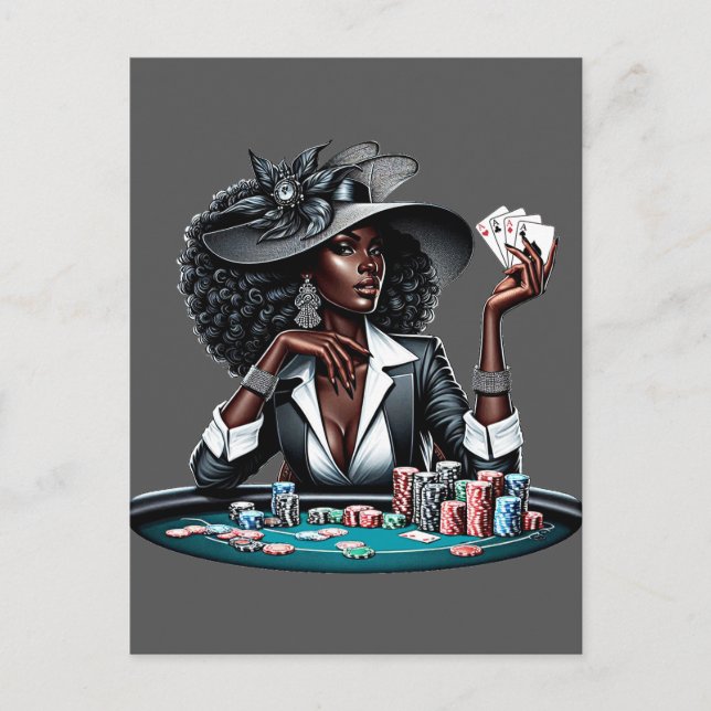 Mulher Negra Jogo Cartões Casino Cartões Poker Art (Frente)